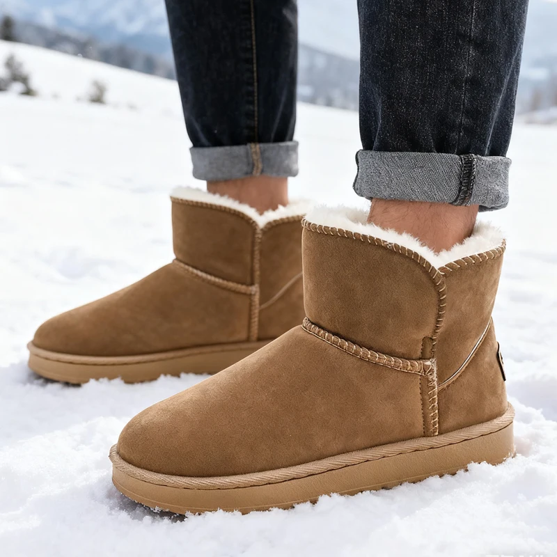 

Winter Large-sized Round-head Pull-over Solid Color Fleece Multi-color Options with Fleece Warm and Anti-slip Flat Snow Boots