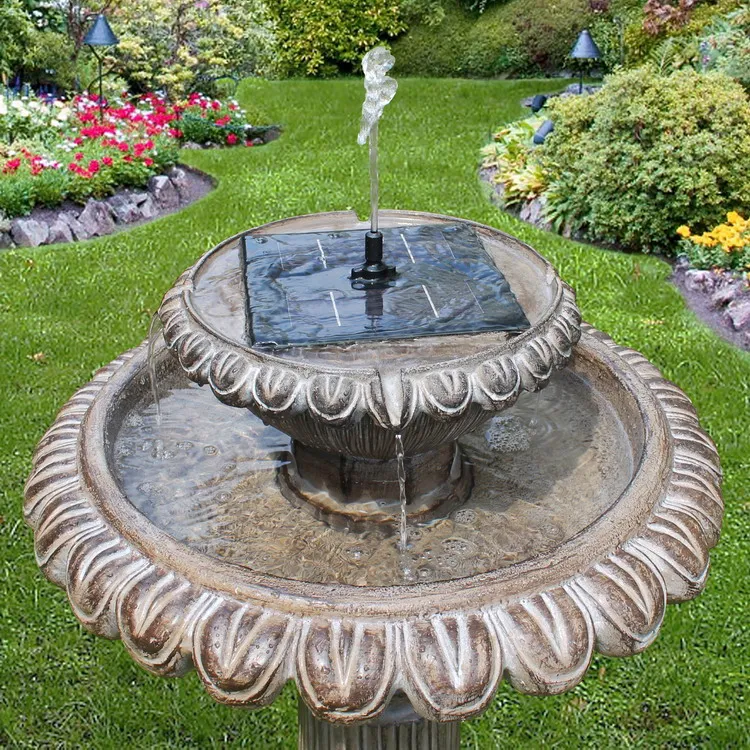 Brown  Price Garden Water Fountains Outdoor Water Birdbath Fountain With Led