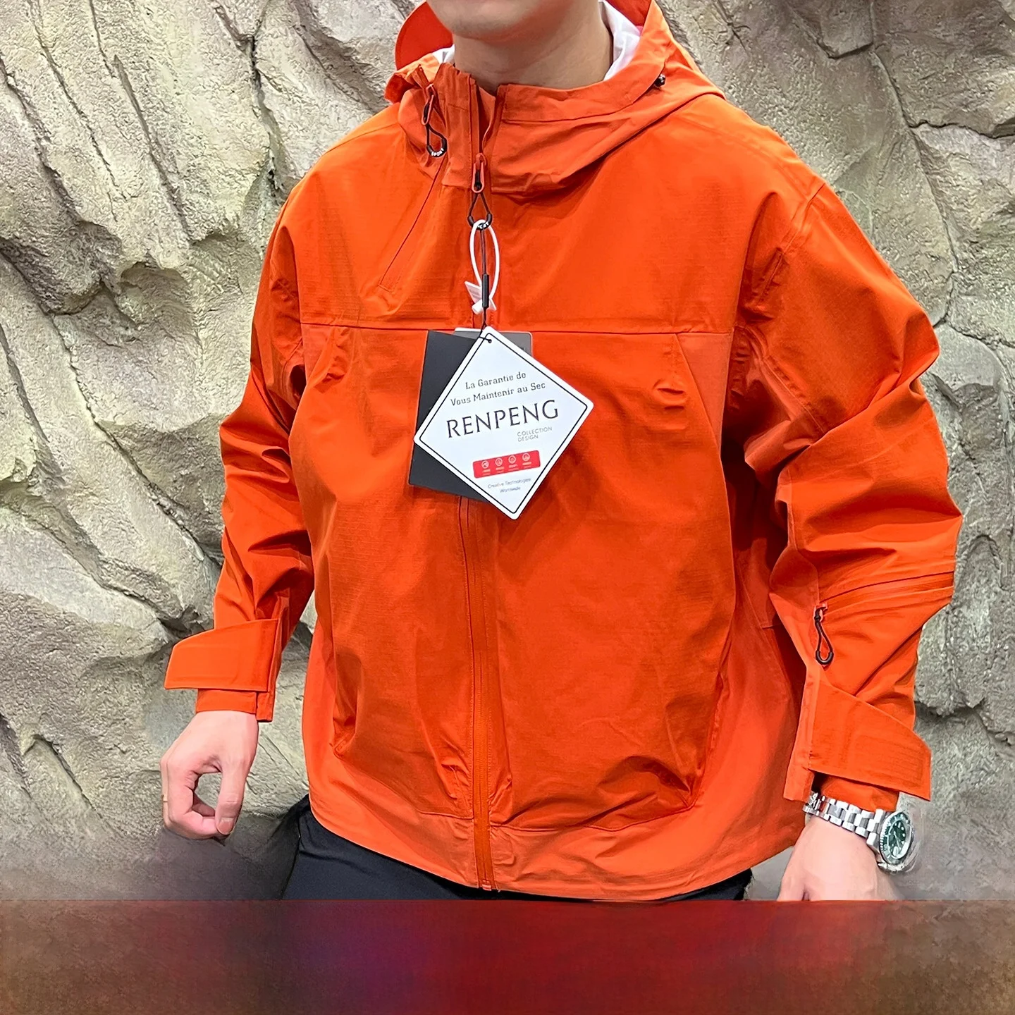 

Outdoor ex Hooded Softell Jaet 3D Tailoring Windproof Waterproof Spring Season Polyester Fiber Long Sve Stand Fit