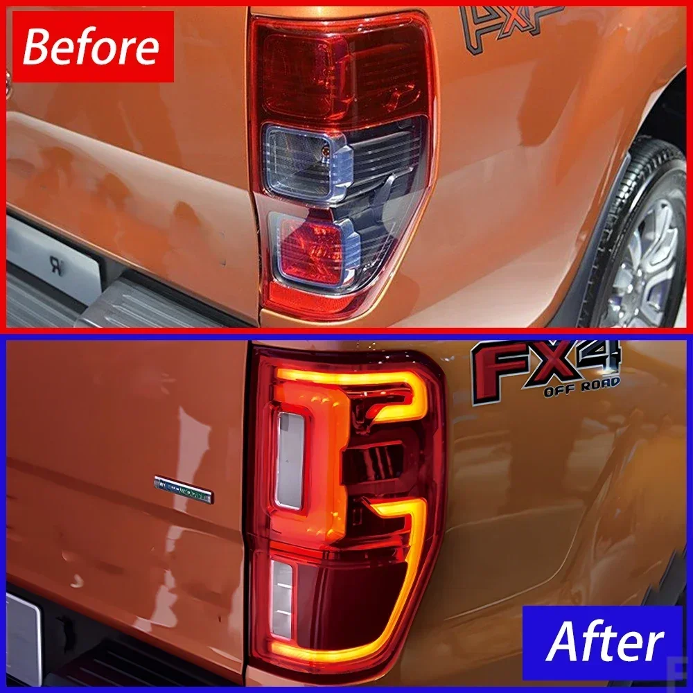 Upgrade Dynamic Signal Tail Lamps Car Accessories Car Taillights Assembly For Ford Ranger T6 T7 T8 2012-2020 LED Auto Rear Lamps