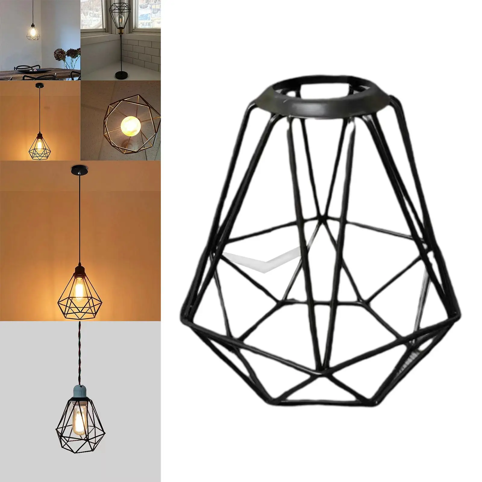 Iron Pendant Lamp Shade Hanging Light Fixture for Kitchen Outdoor Decoration