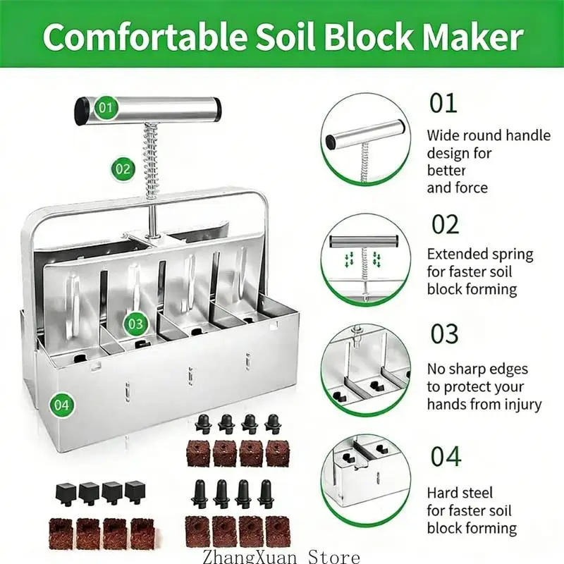 Bodenformwerkzeug aus Metall mit ergonomischem für einfache Gartenarbeit und Kultivierung Innen- und Außenbereich 3XUF – Detail 8