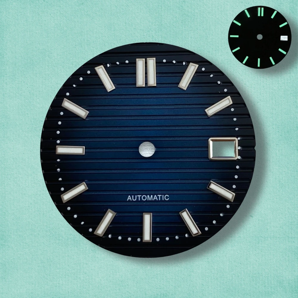 30.5mm S Logo NH35 Dial Nautilus Dial For NH35 NH36 Movements High Quality NH35 Accessories Green Luminous Watch repair