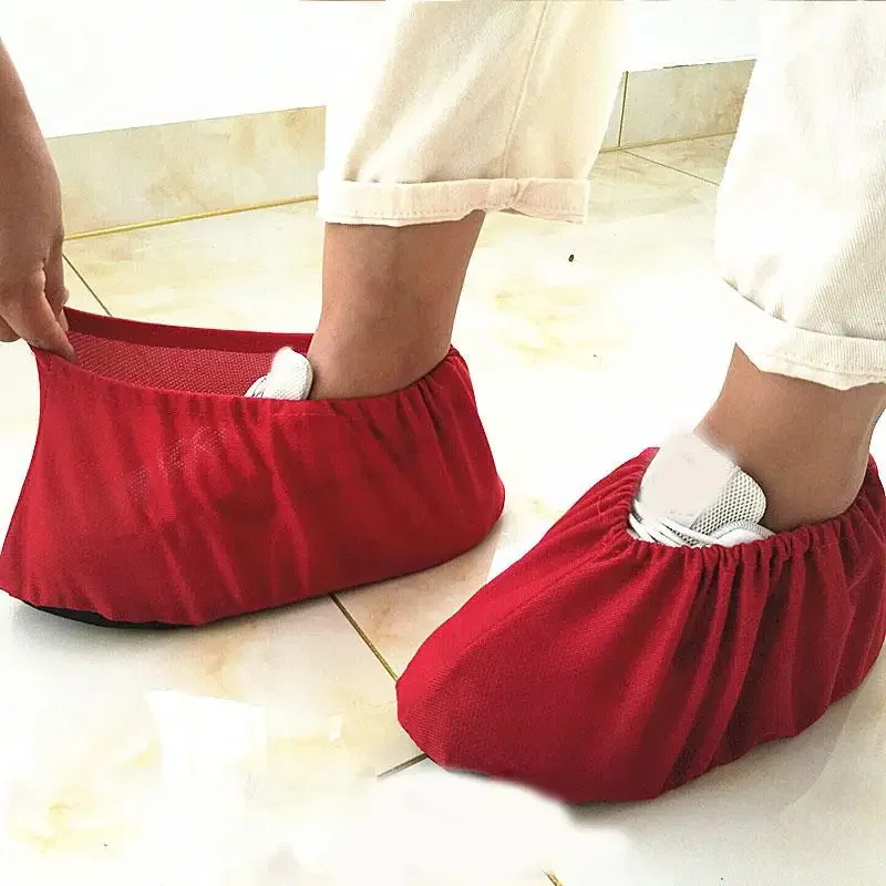 Household Non-woven Shoe Covers Thick Reusable Non-slip Overshoes Indoor Keep Floor Carpet Cleaning Shoes Slippers Protector