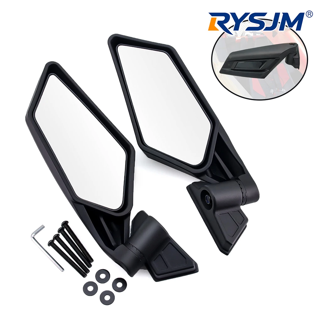2Pcs UTV Rearview Side View Mirrors Adjustable For Can Am Maverick X3 Max Turbo R 2017-2022 Accessories