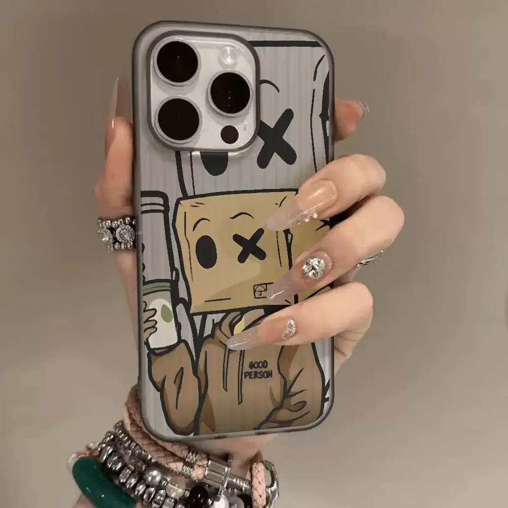 الكرتون ورقة رجل نمط جراب هاتف آيفون 17 16 15 14 13 12 11 برو ماكس زائد المموج الوفير الخلفي شل غطاء