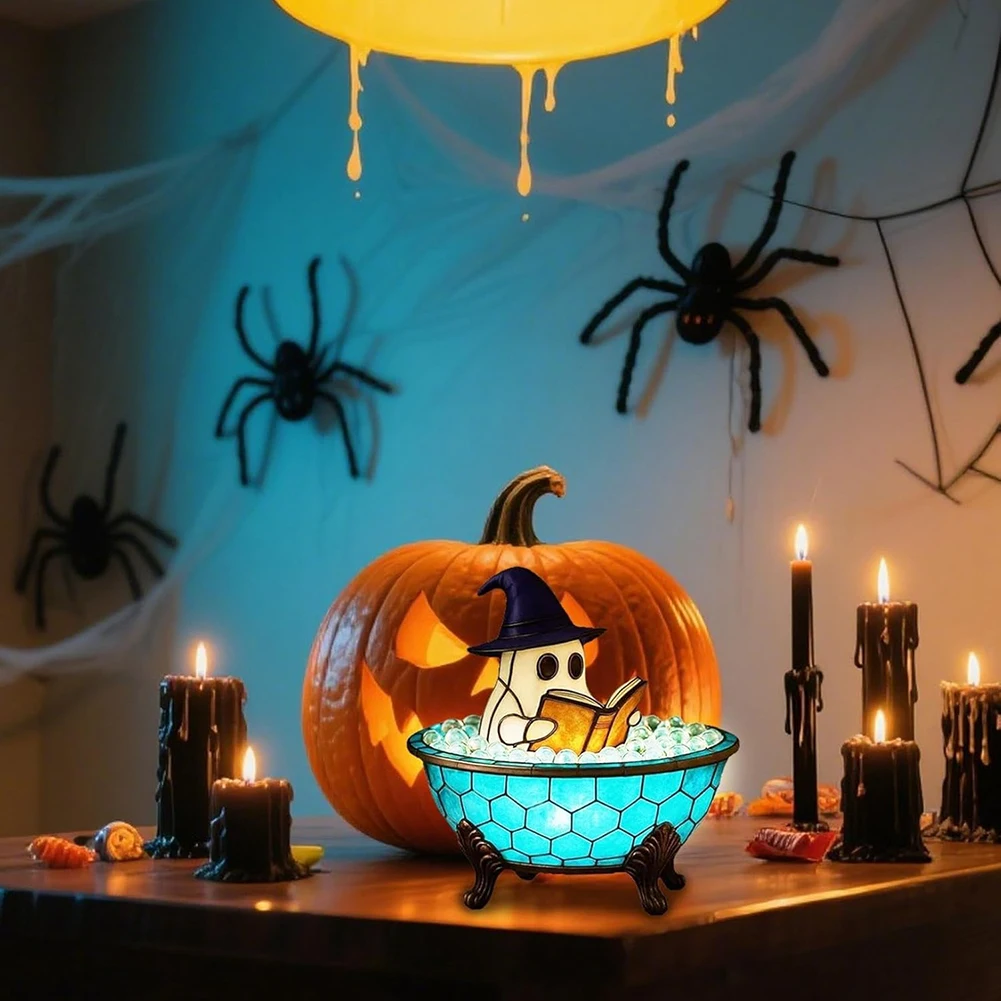Ghosts Bubble Bath Lampa, lampa Ghosts for Halloween, urocza wielofunkcyjna kolorowa lampa LED do pomieszczenia w pomieszczeniu pomieszczenia
