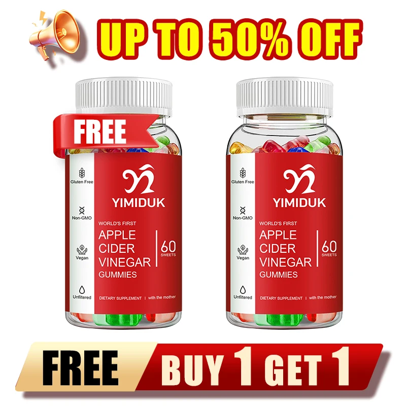 All-in-One Apple Cider Vinegar Gummies, Support Natural Weight Management, Digestion Aid & Blood Sugar, Non-GMO