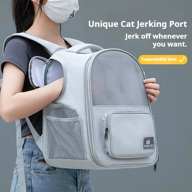 

Cat Bag Portable Cat Backpack Expandable Large Capacity Pet Backpack Foldable Small Medium-sized Dog Cat Outing Bag