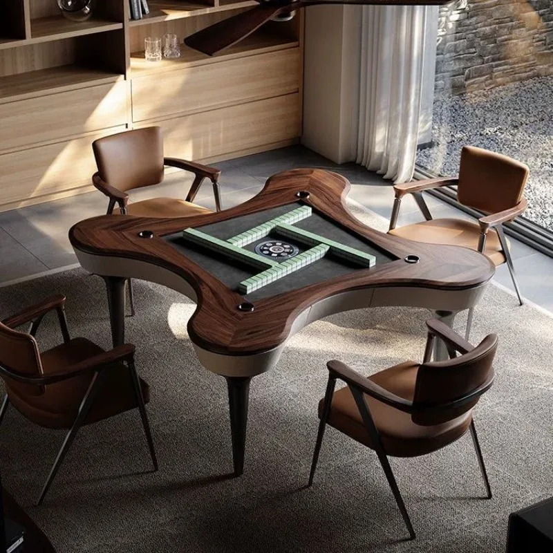 Fully automatic home 2026 new light luxury high-end black walnut wooden table c