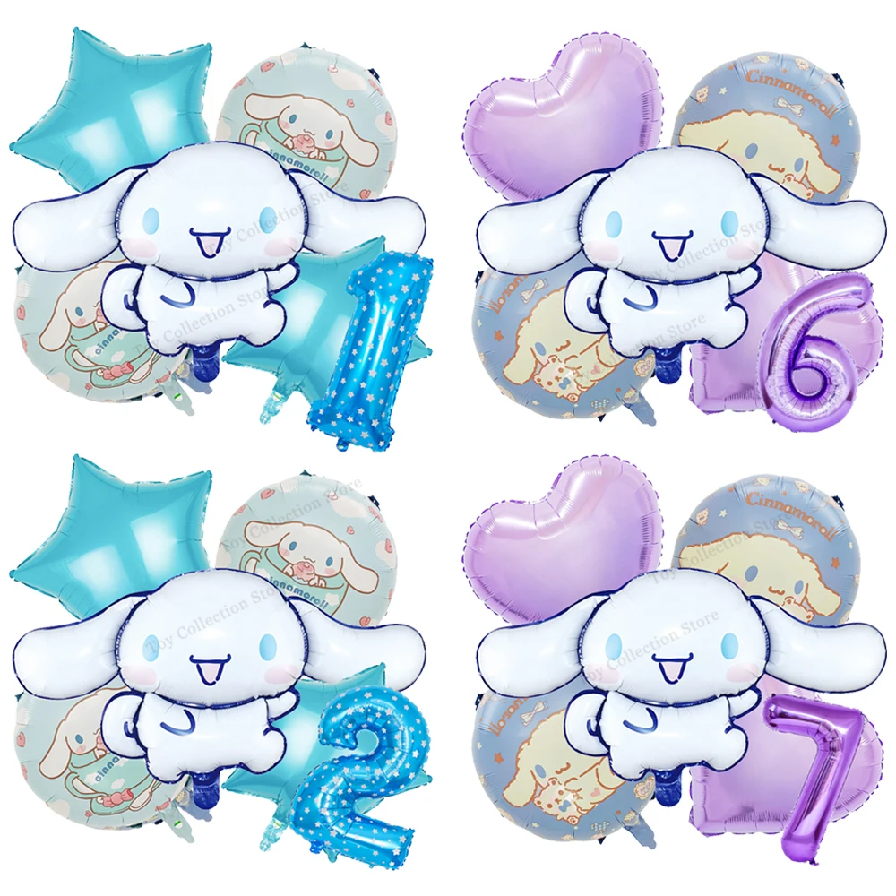 

Sanrio Cinnamoroll Anime Festivel DIY Toy Gifts Foil Ballon 32in Number Helium Globos Party Supplies Scene Layout Party Supplies