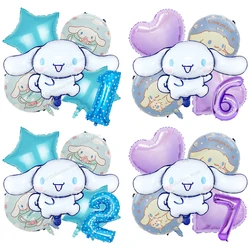 Sanrio Cinnamoroll Anime Festival DIY Spielzeug Geschenke Folienballon 32 Zoll Zahl Helium Globos Partyzubehör Szenenlayout Partyzubehör