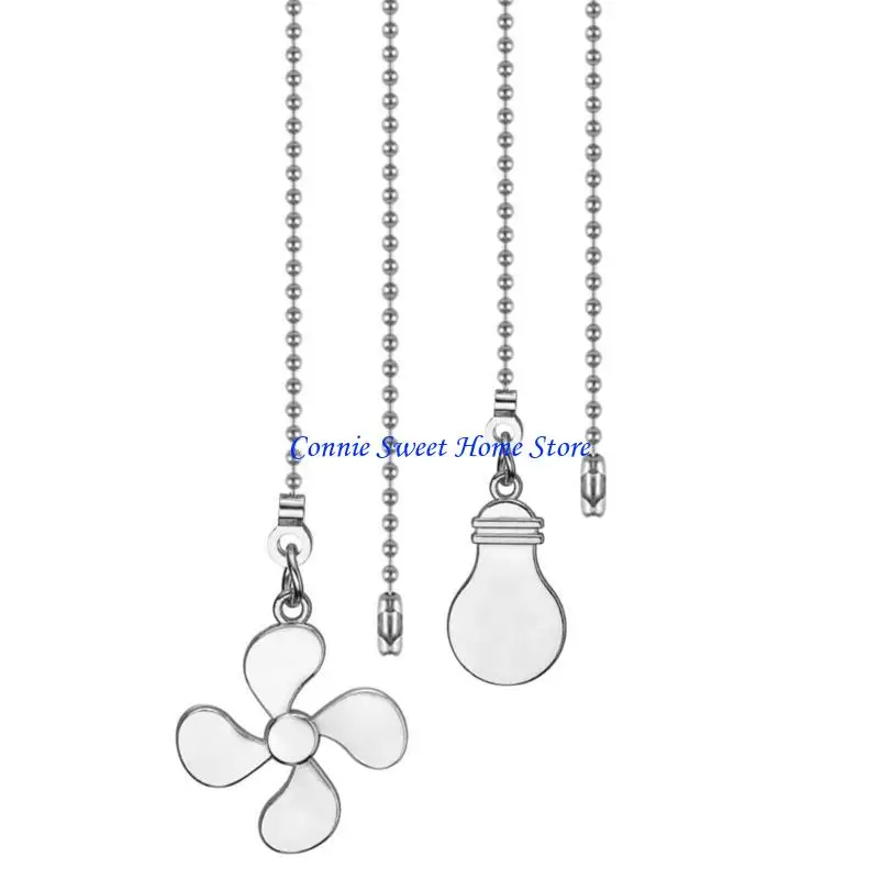 LXAF Ceiling Fan Pull Chain Extension Steel Fan Switches Pull Cord Simple Installation