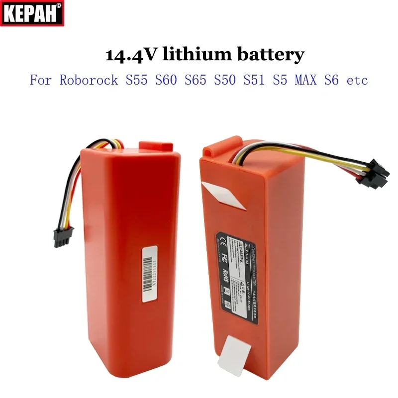 air transport，14.4V BRR-2P4S-5200S Robotic Vacuum Cleaner Battery For Xiaomi Roborock S55 S60 S65 S50 S51 S5 MAX S6 Part E45/S45