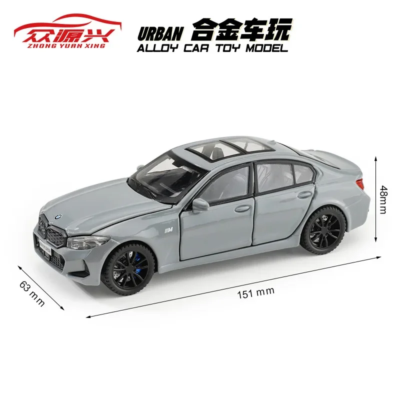 1:32 BMW 320I Supercar High Simulation Diecast Metal Alloy Model car Sound Light Pull Back Collection Kids Toy gif597