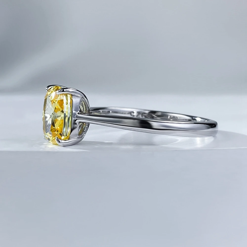 Vinregem Crushed Ice Cut Citrine Gemstone Sparkling Ring for Women 925 Sterling Silver Wedding Engagement Fine Jewelry Wholesale