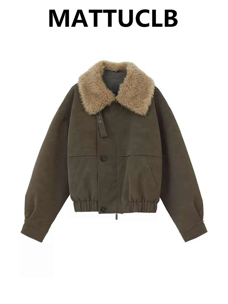 

Зимняя женская стеганая куртка 2000-х годов Y2k в американском стиле ретро с толстым воротником из овечьей шерсти, верхняя одежда в японском стиле Харадзюку, гранж-дизайнер, оверсайз