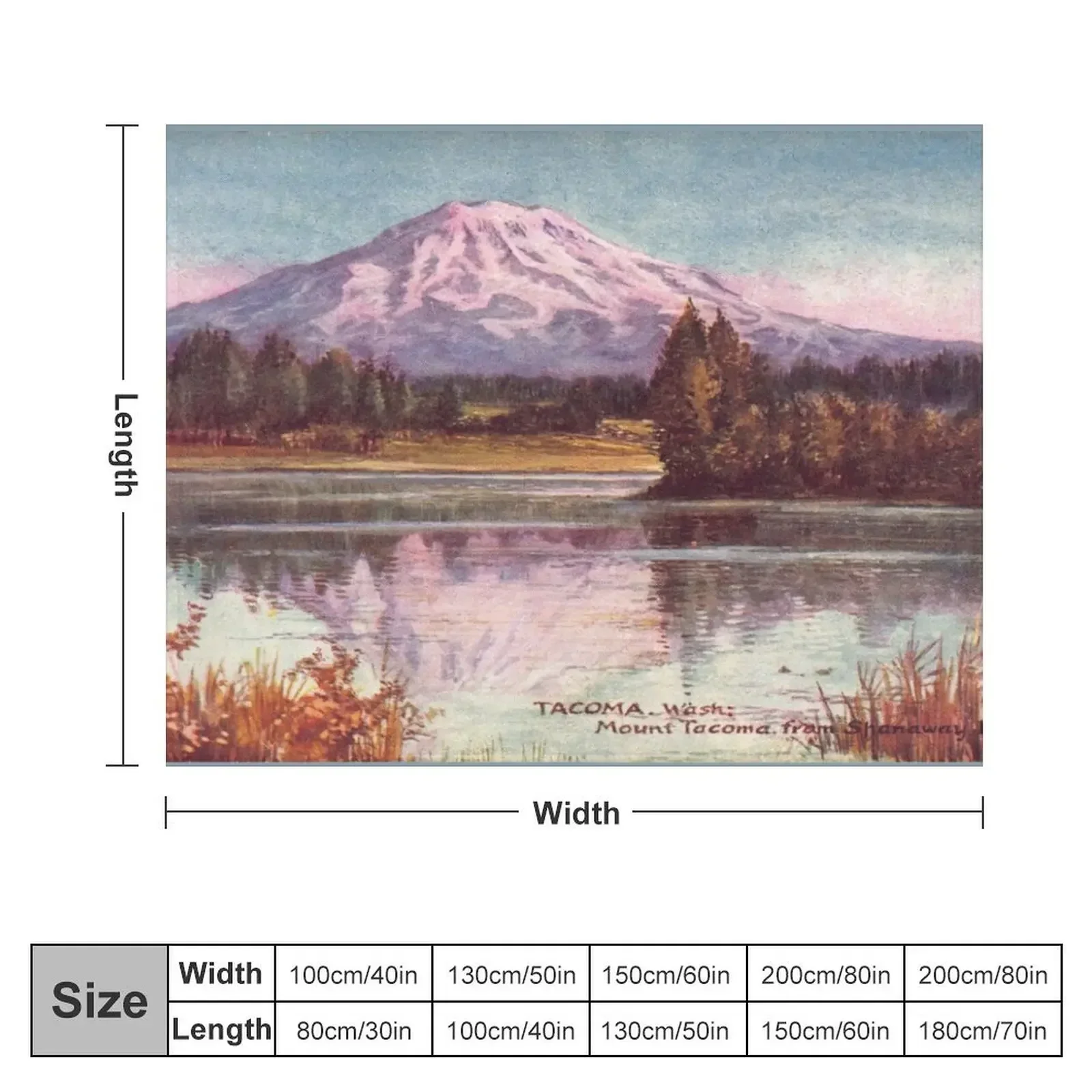 Mount Tacoma from Shanaway Lake - Washington Throw Blanket Decoratives for babies Blankets