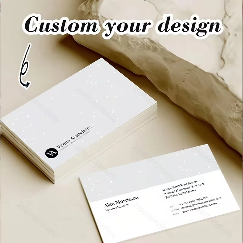 Customized Personal Business Cards 100/200/500/1000 Double-Sided Waterproof Matte Surface Customizable Desk & Thank You Cards Ph