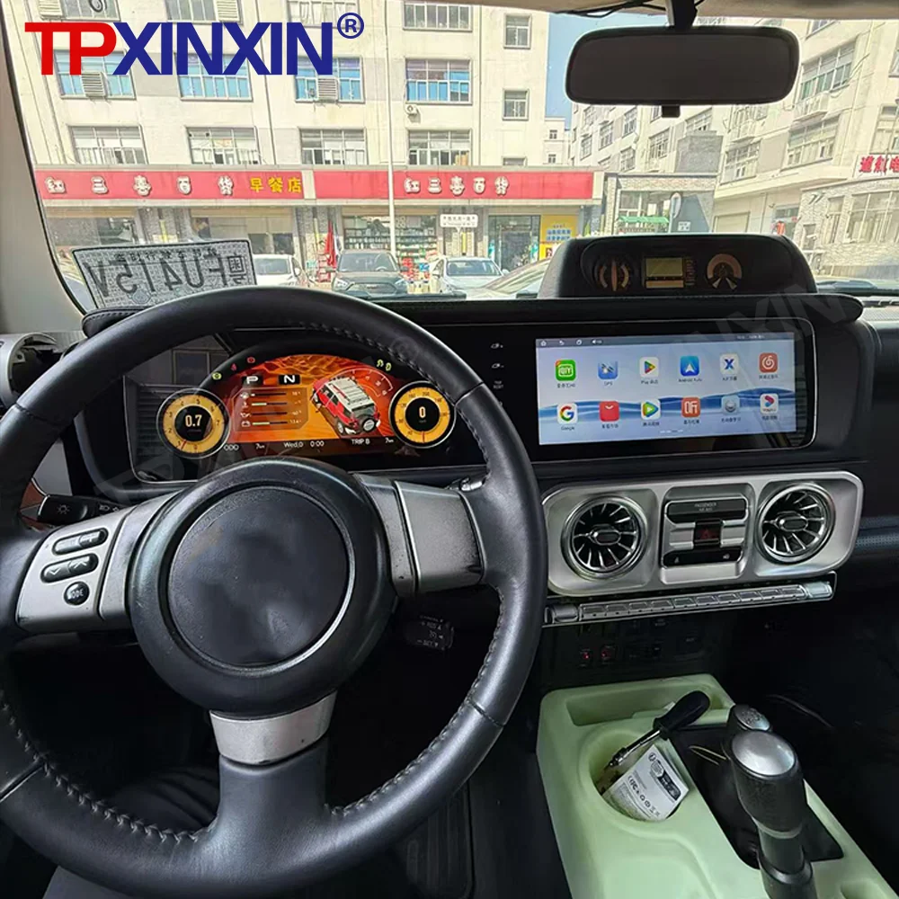 

24.6" Android Auto Carplay For Toyota FJ Cruiser 2007-2022 Car Radio + Digital Cluster Dual Screen GPS Navigation Head Unit DSP