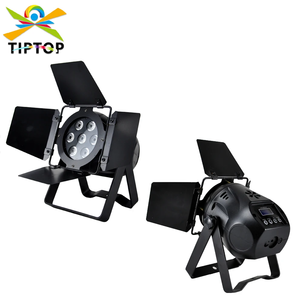 Gigertop New Design 7x15W RGBWA 5 IN 1 Color Indoor DMX512 Led Par Light Barn door Equipped Power DMX In/out Socket LED Screen