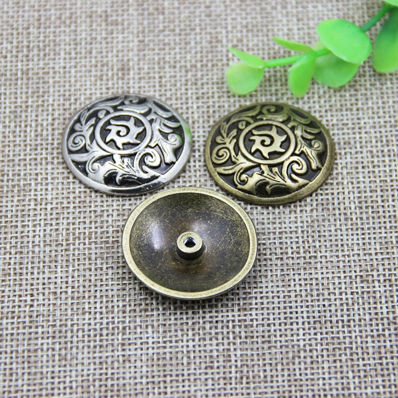 5 Set 28*28mm Conchos Button Sun Totem Flower Leathercraft Decoration Accessories Horse Saddles Studs Ornament Screwback