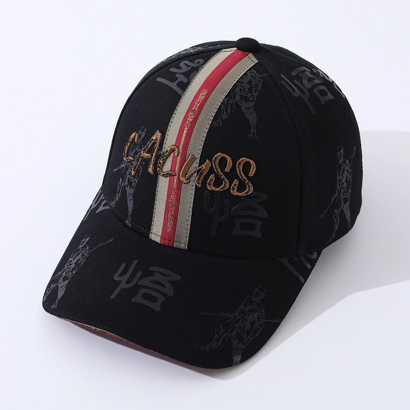 Casquette de baseball brodée robuste avec lettres - Bonnet avec motif du Grand Maître Sun Wukong - Grande bandeau - Chapeau de soleil réglable