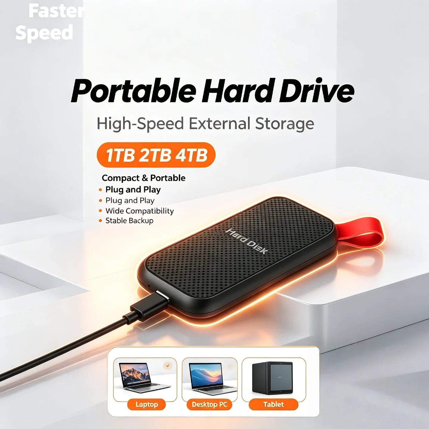USB 3.0 2.5 Inch External Portable Hard Drive Ultra High Speed External For Laptop Internal Storage Expansion