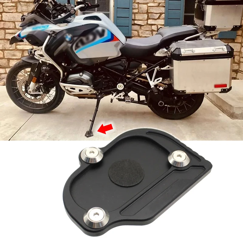 

For lowered version Motorcycle Kickstand Side Stand Extension Pad Enlarger Support Plate For BMW R1200GS R1200 GS ADV Adventure