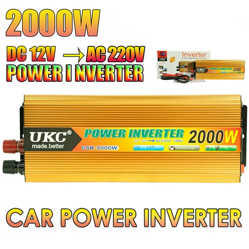 

Multi-function Power Inverter 12V 220V Pure Sine Wave 500W-2000W Transformer Convert Socket Converter Car inverter