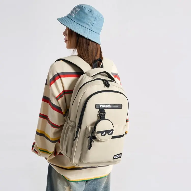 Korean Style Large Capacity High School Backpack Single Shoulder Crossbody Bag Double Shoulder Bag College Student Backpack C...