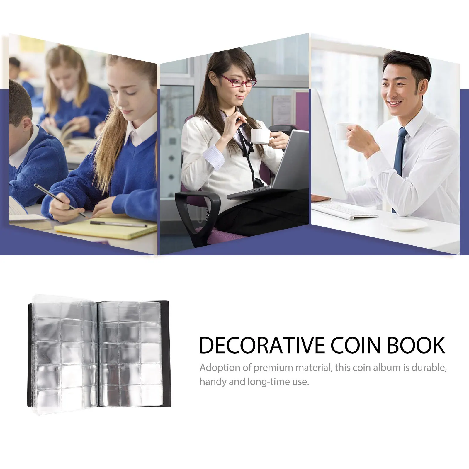 

Портативный держатель для альбомов для хранения медальонов, классический органайзер для книг, коллекционирование