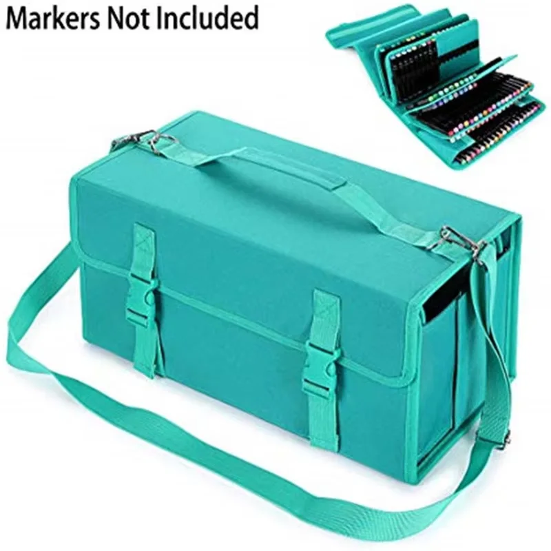 

168 Slots Marker Case Shoulder Bag Marker Pen Storage Bag Markers Carrying Bag Holder for Alcohol Marker and Art Sketch Marker