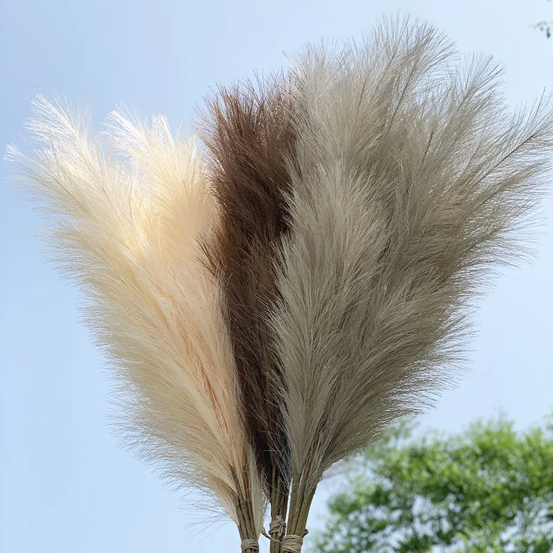 100-120cm Big Silk Pampas Grass Flowers Pantas Artificiales Para Decoracion Simulation Plants for Home Decor Wedding Decoration