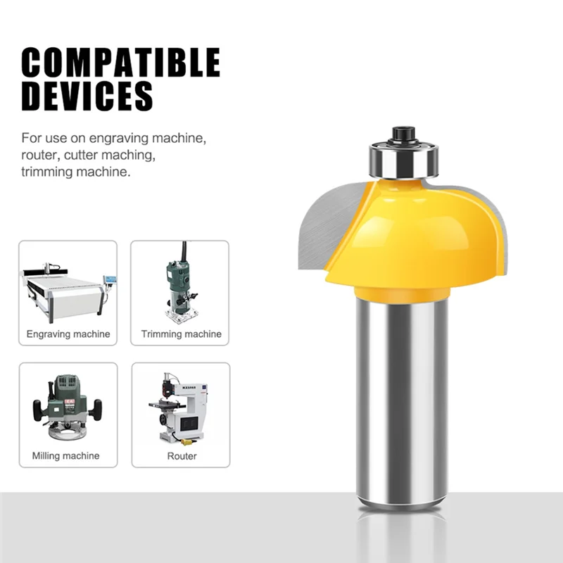 

ABVJ-5Pcs High Quality Cove Bit With Bearing 12.7Mm 1/2" Shank Dovetail Router Bit Cutter Wood Working