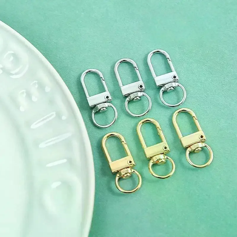 50Pcs Metal Swivel Lobster Clasp Keychain Snap Hooks For Jewelry Making Bag Hardware DIY Craft Accessories