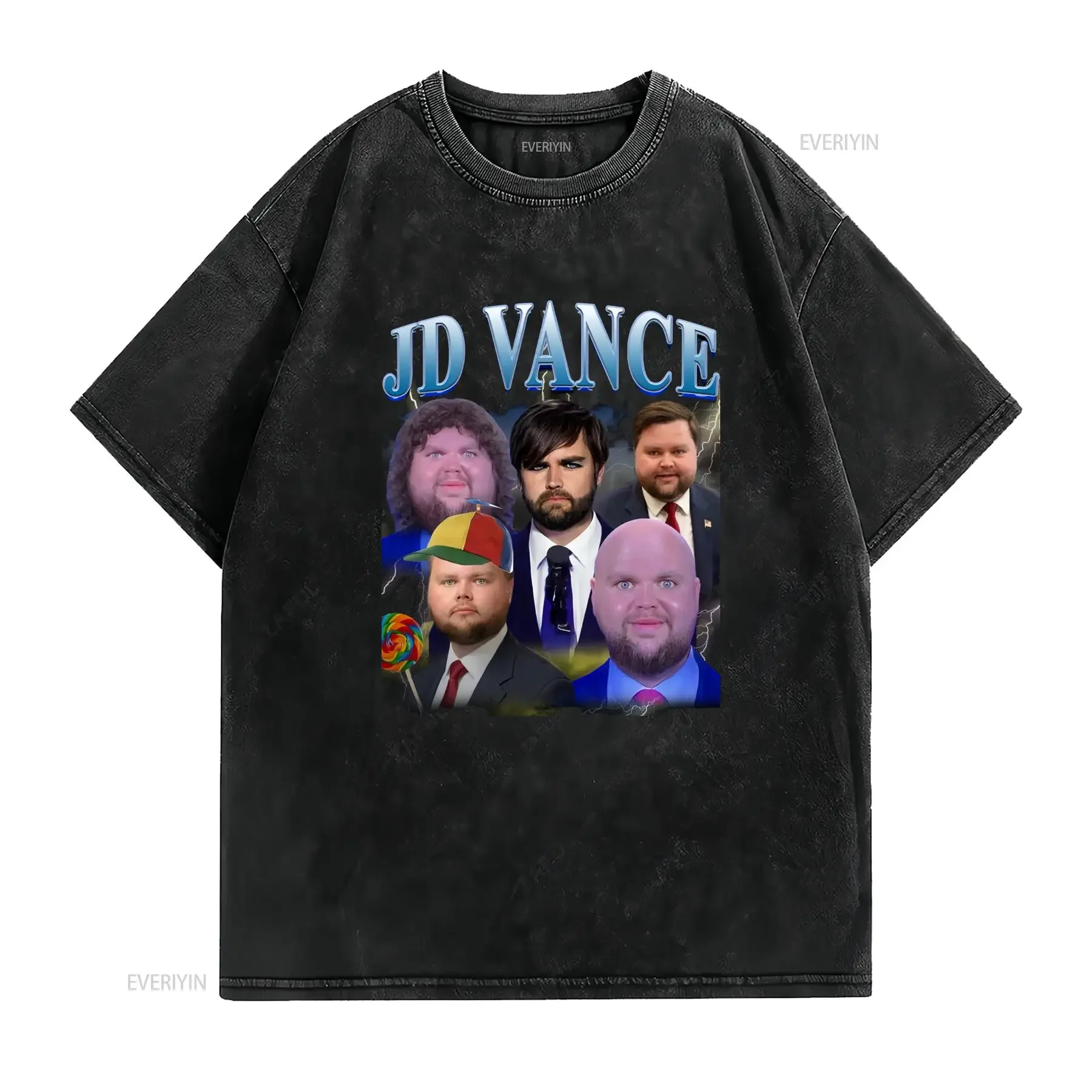 JD Vance Meme T Shirt Funny Political Conservative Humor  vintage Washed Versatile homme streetwear Casual Soft