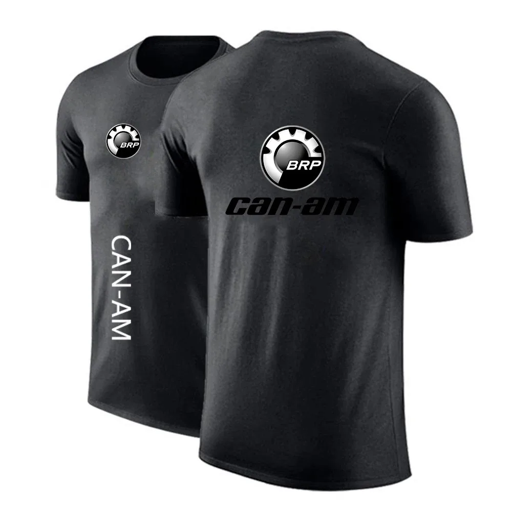 CAN-AM BRP Men's New Round Neck Cotton Casual Solid Color Short Sleeve Print Breathable Tee Summer High Quality T Shirt Top
