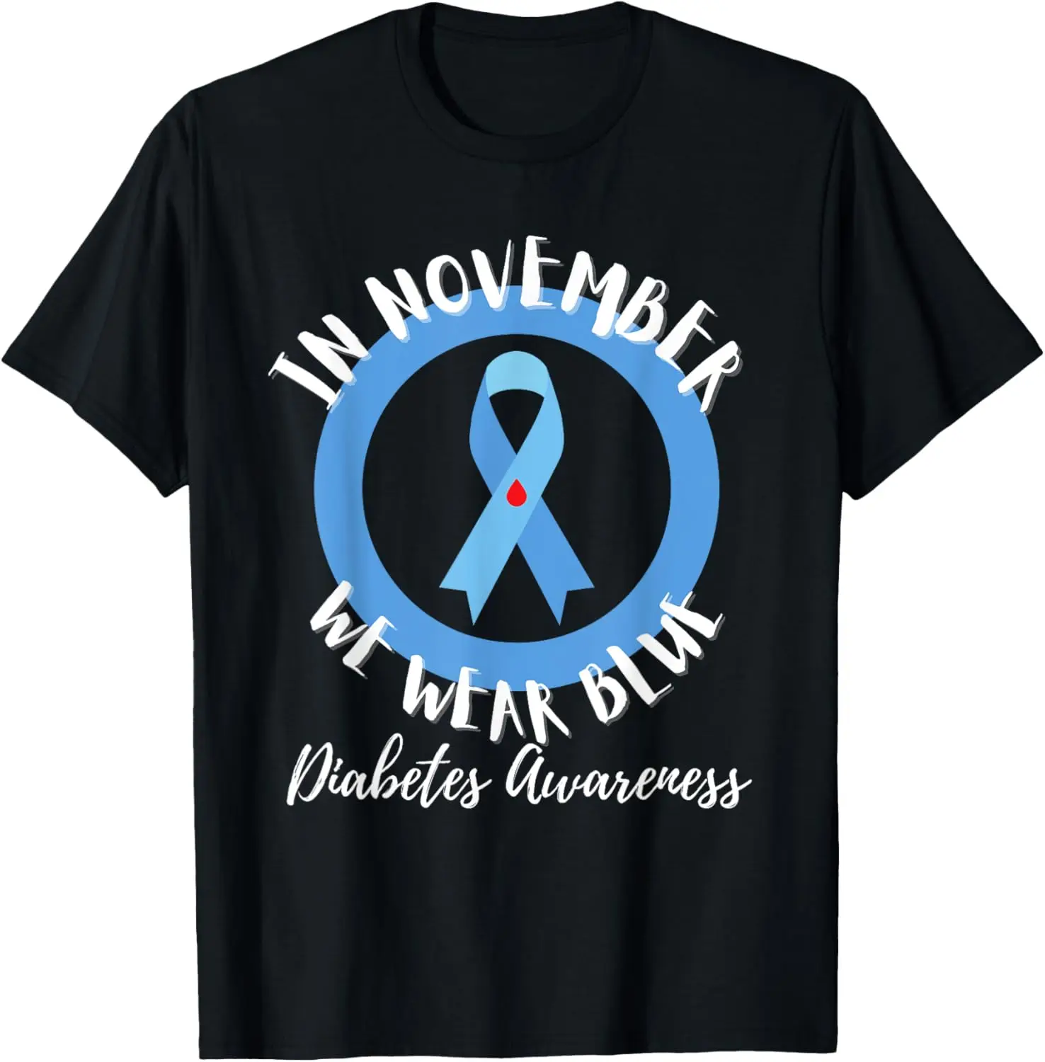Nel novembre Indossiamo una maglietta blu del mese di consapevolezza del diabete T1D T2D