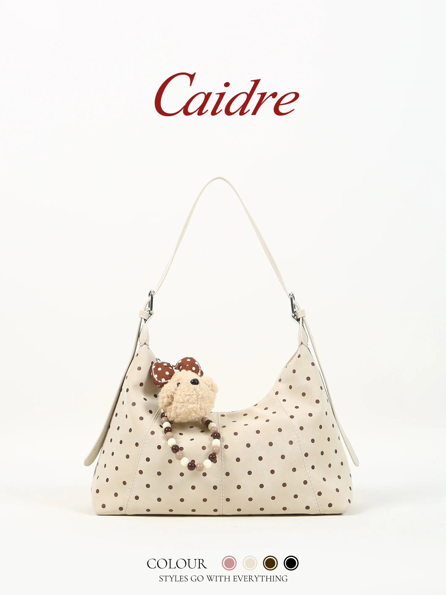

Caidre Polka Dot Tote Bag Women's Birthday Gift Underarm Bag Commuter Slant Cross Dumpling Bag Korean Style Single Shoulder