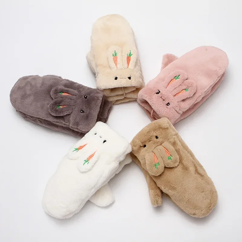 

Аниме мультфильм женский стиль уличные перчатки с воротником-халтер для верховой езды зимние плюс бархатные утепленные аксессуары для сохранения тепла варежки