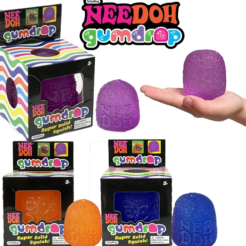 Needoh Gumdrop Super Solid Squish Ball Toy Non-toxic Maltose Slow Rebound Daily Mood Regulation Stress Relief Gift for Adults