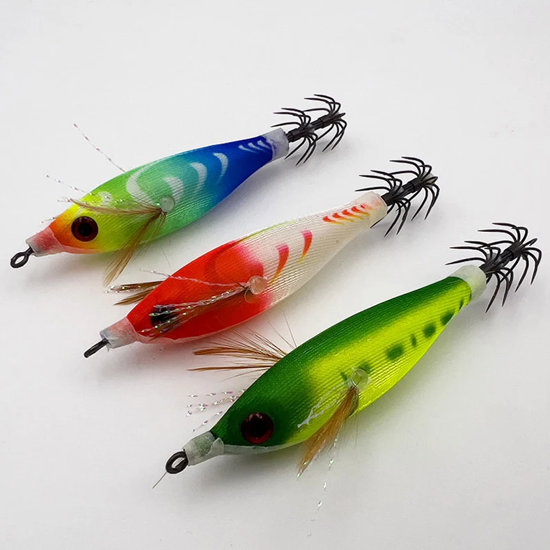 ShareShark 10 Stück/Box Leuchtende Tintenfisch-Jigs, Salzwasser-Angelköder, Meeresfischerei-Köder für Oktopus, Tintenfisch und Krake – Detail 12