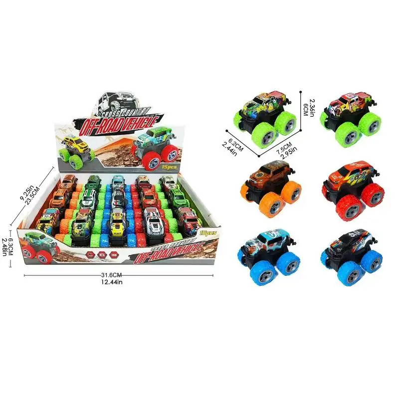 Coche extraíble 15X, colorido, interactivo, divertido coche de fricción, vehículos de carreras, vehículo impulsado por fricción, juego de juguetes para Bo