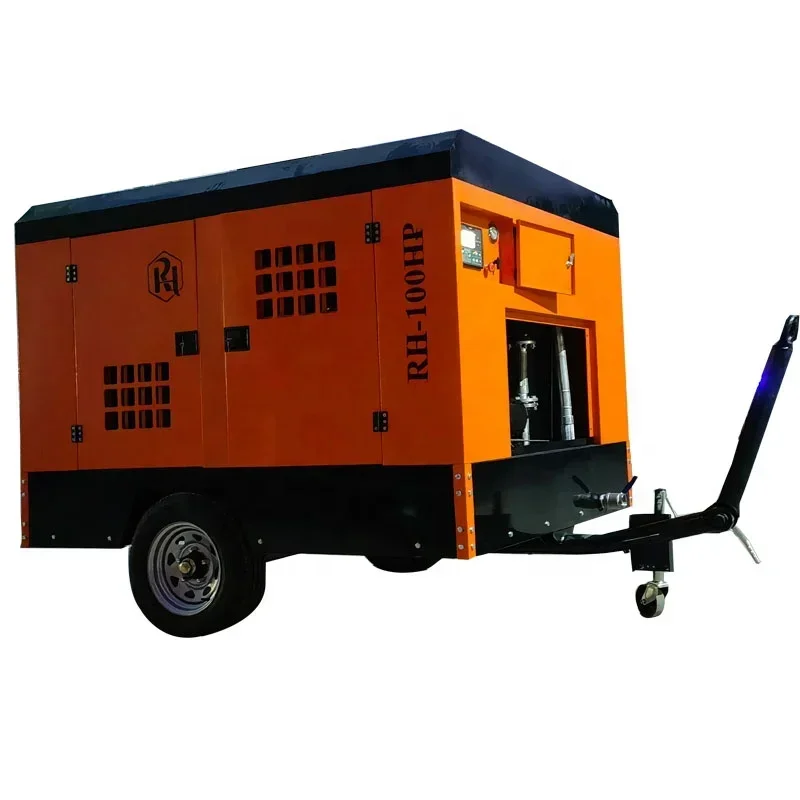 Screw Diesel Air Compressor Air Compressor Diesel Portable Mining Air Compressor Diesel with wheels