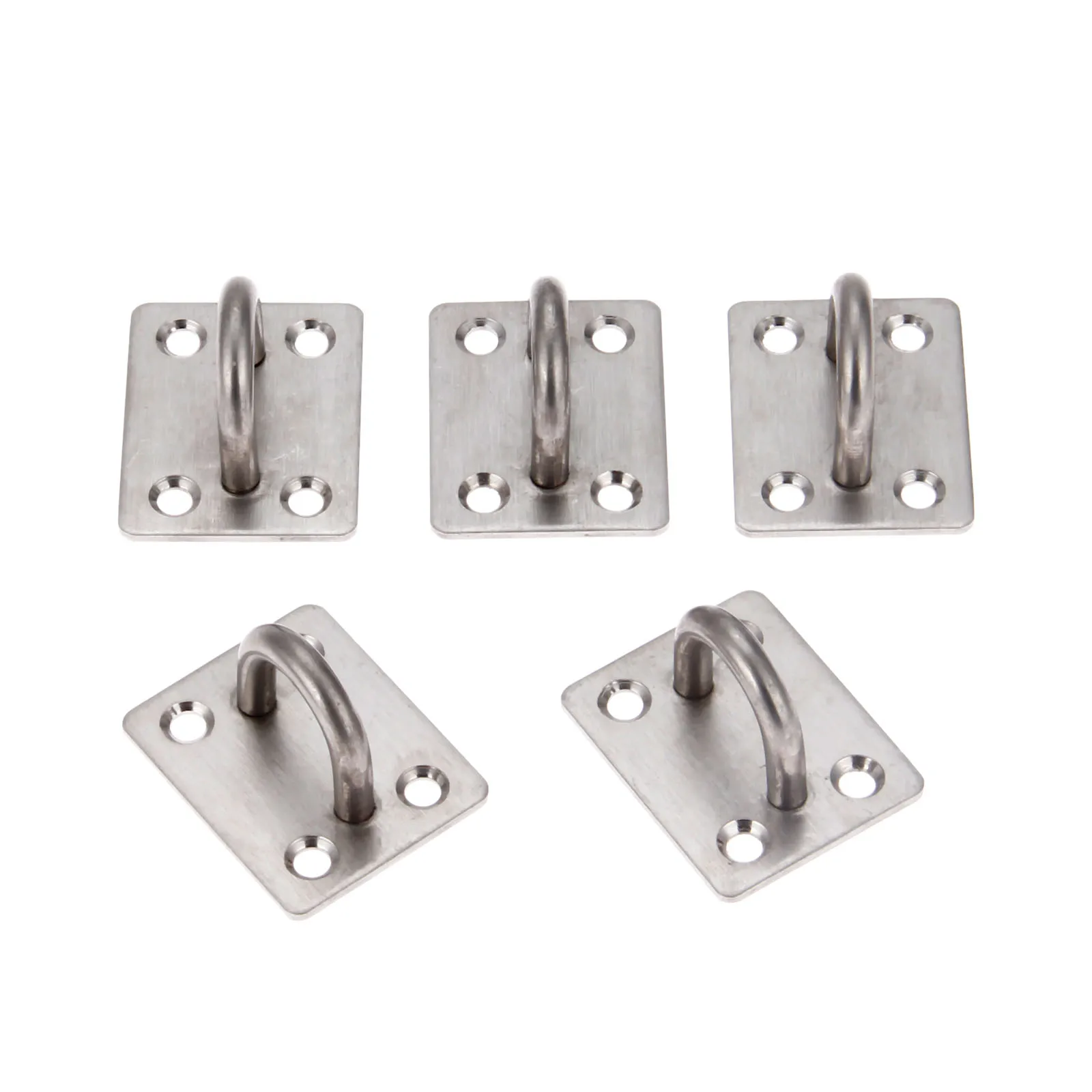 5Pcs Stainless Steel Staple Ring Wall Hook Heavy Duty Fixed Pad Eye Plate Deck Door Buckle U-Shaped Ceiling Mount Hanger 46x36mm