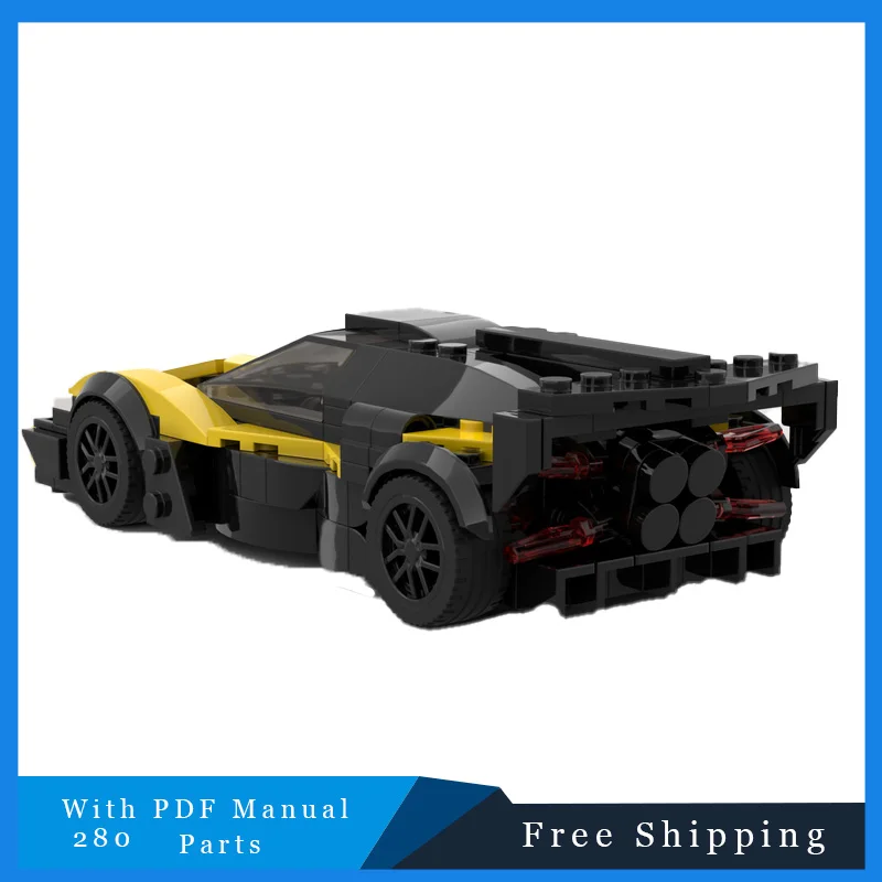 

Лидер продаж, 280 шт., желтый быстрый спортивный автомобиль, модульные строительные блоки, модель для образования детей, сделай сам, сборная игрушка, подарки на Рождество и день рождения