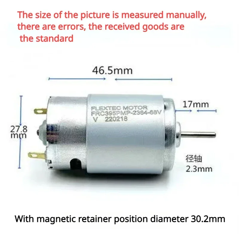 RS-395 Micro 28mm Electric Motor DC 12V 14.4V 18V 24V 12000RPM High Speed Carbon Brush Motor DIY Hobby Toy Car Model Hair Drier