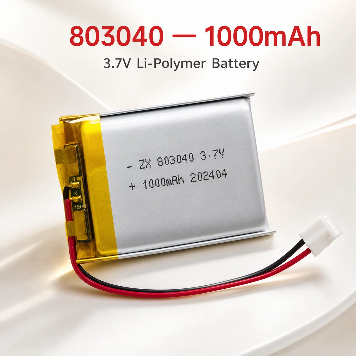 Rechargeable 803040 LiPo Battery 1000mAh 3.7V Polymer Li-ion Cell for PS4 Controller GPS MP3 MP4 LED Light Radio