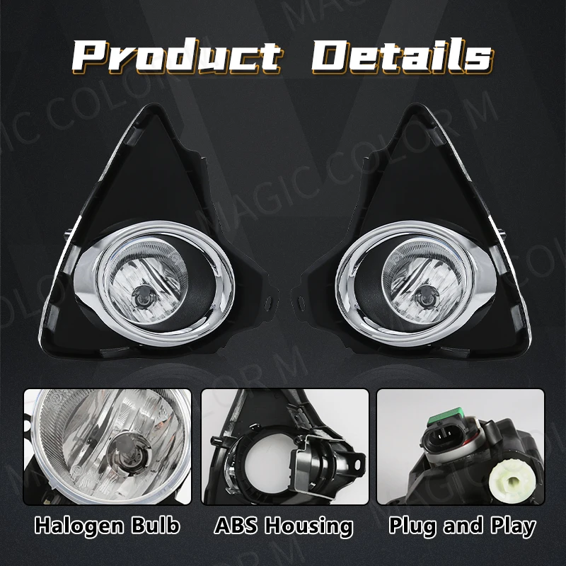 For TOYOTA Auris 2014 To 2015 Fog Lights Headlight Led Front Driving Lamp Kit Cover Grill Bezel Waterproof Auto Car Accessories view 6